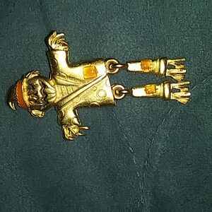 Vintage Scarecrow Brooch Stamped AII